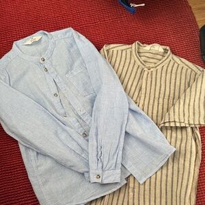 H&M Tan and Black Striped Top